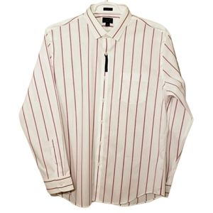 NWT J Crew White And Red Button Up Shirt Men's XL